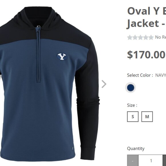 Sandor Hoodie - Black/Dark Oval Y BYU Hooded 1/4 Zip Jacket - AndersonOrd - Picture 9 of 9